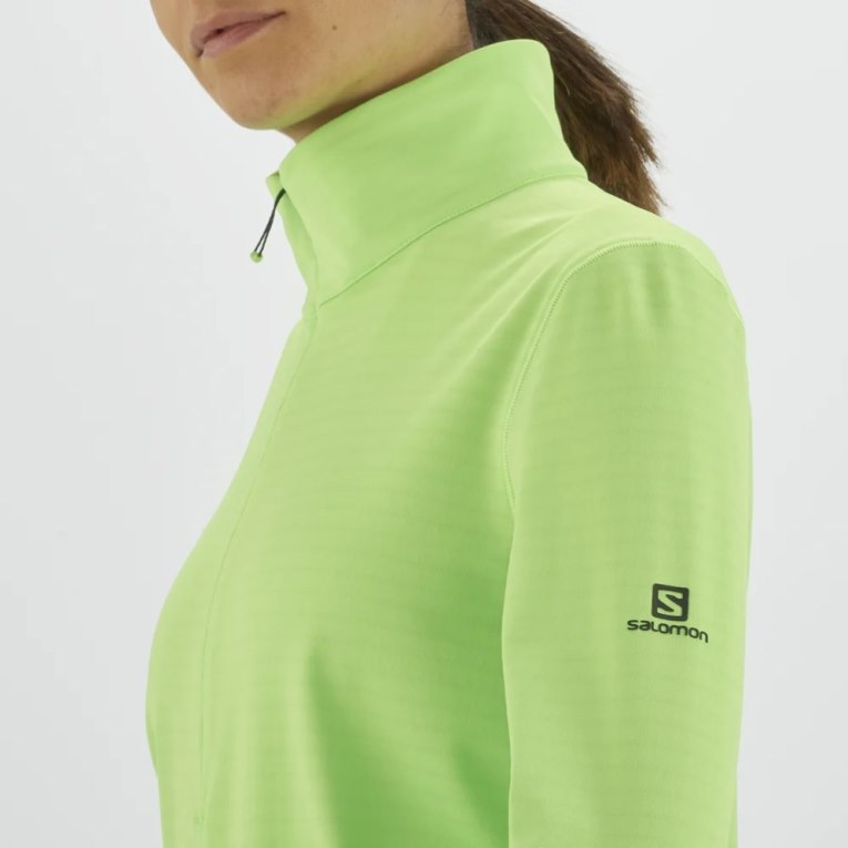 Green Salomon Essential Lightwarm Half Zip Women's Jackets | IE AS9078